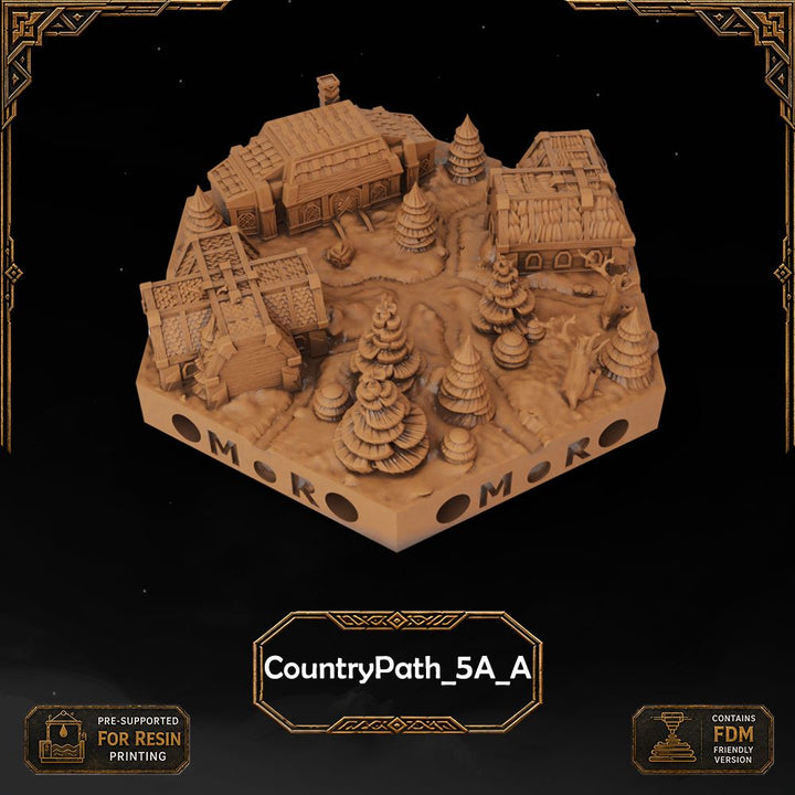 Dwarven Country Path Tiles printable STL tile preview 3 — included tile image 3
