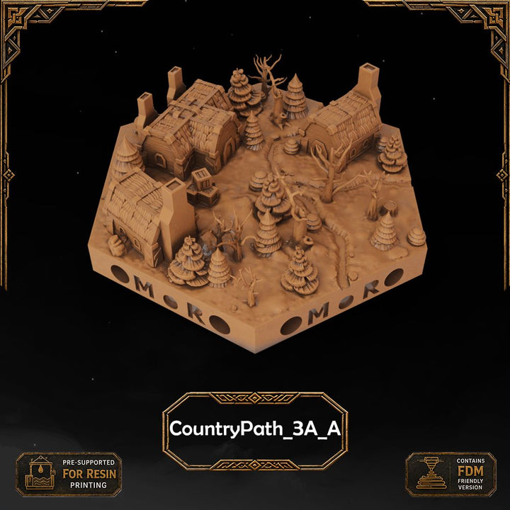 Dwarven Country Path Tiles printable STL tile preview 5 — included tile image 5
