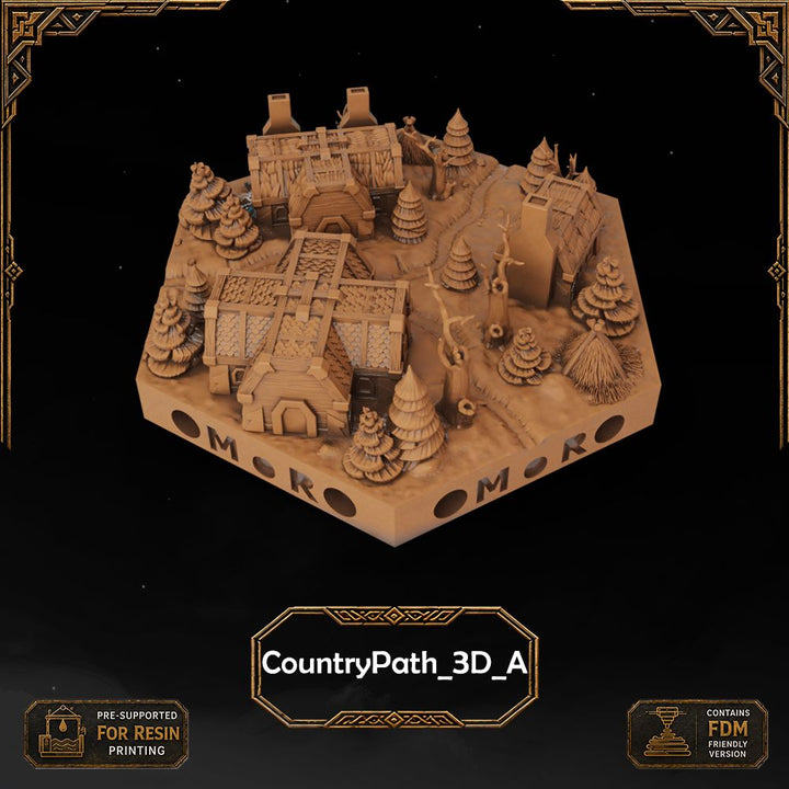 Dwarven Country Path Tiles printable STL tile preview 11 — included tile image 11
