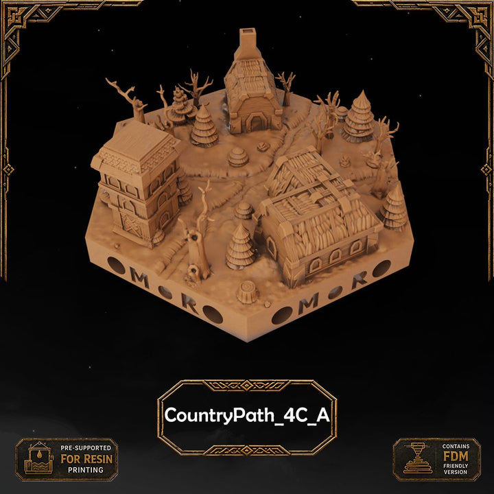 Dwarven Country Path Tiles printable STL tile preview 12 — included tile image 12