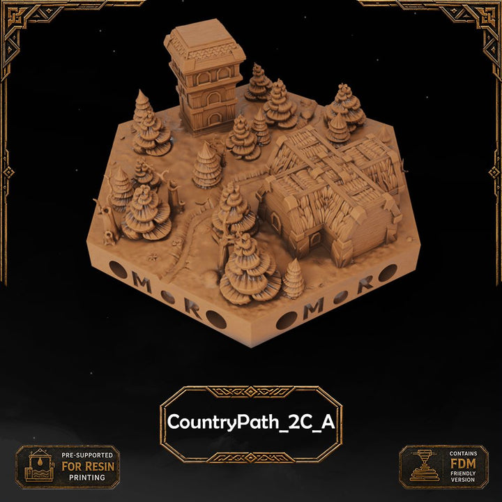 Dwarven Country Path Tiles printable STL tile preview 14 — included tile image 14