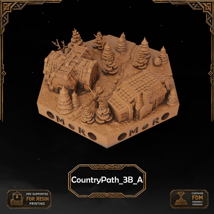 Dwarven Country Path Tiles printable STL tile preview 16 — included tile image 16
