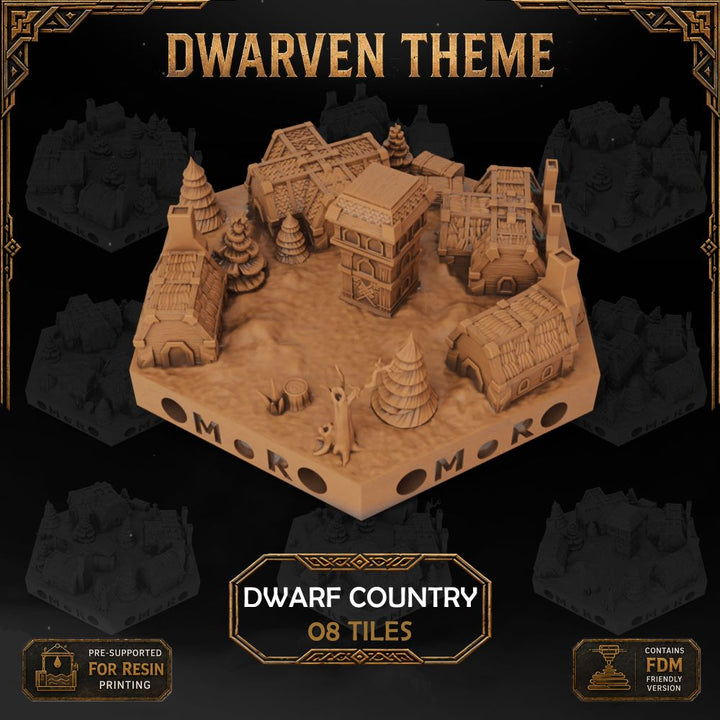 Dwarven Country Tiles printable STL tile preview 1 — included tile image 1