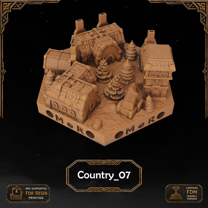Dwarven Country Tiles printable STL tile preview 3 — included tile image 3