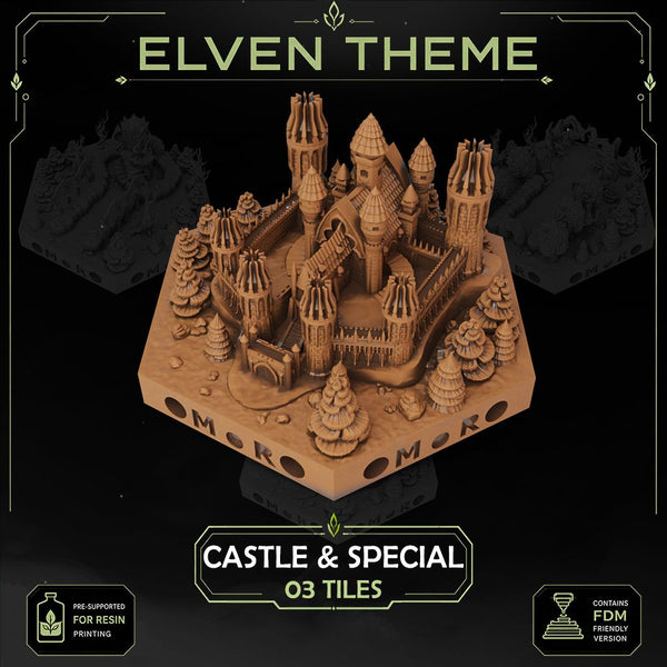 Elven Castle & Special Tiles printable STL tile preview 1