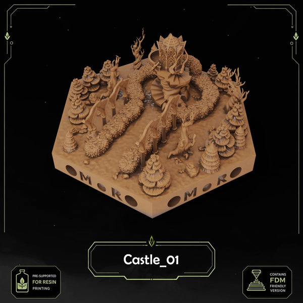 Elven Castle & Special Tiles printable STL tile preview 2