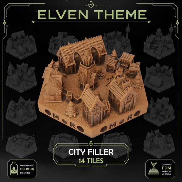 Elven City Filler Tiles printable STL tile preview 1