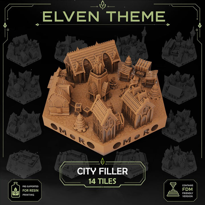 Elven City Filler Tiles printable STL tile preview 1 — included tile image 1