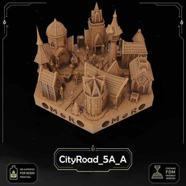Elven City Road Tiles printable STL tile preview 2