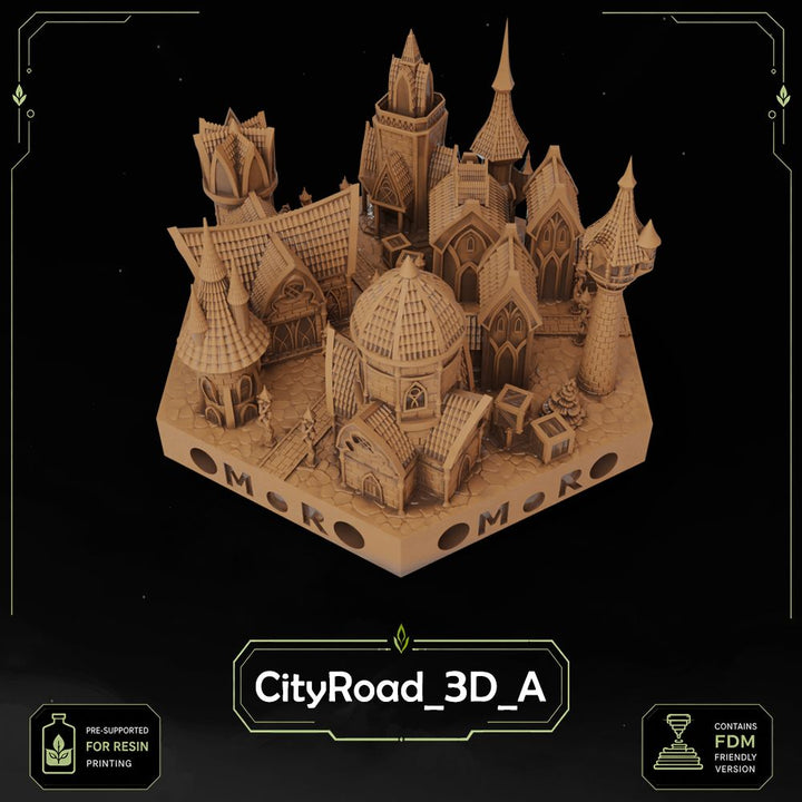 Elven City Road Tiles printable STL tile preview 10 — included tile image 10