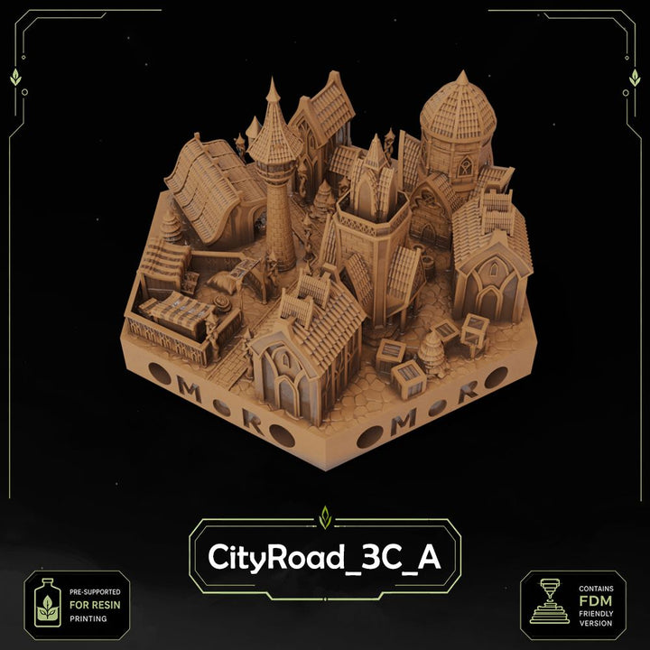 Elven City Road Tiles printable STL tile preview 11 — included tile image 11