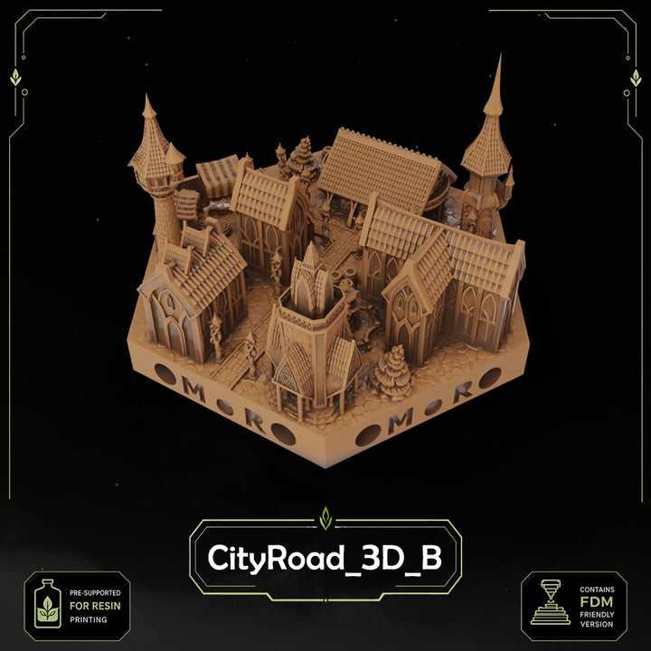 Elven City Road Tiles printable STL tile preview 13 — included tile image 13