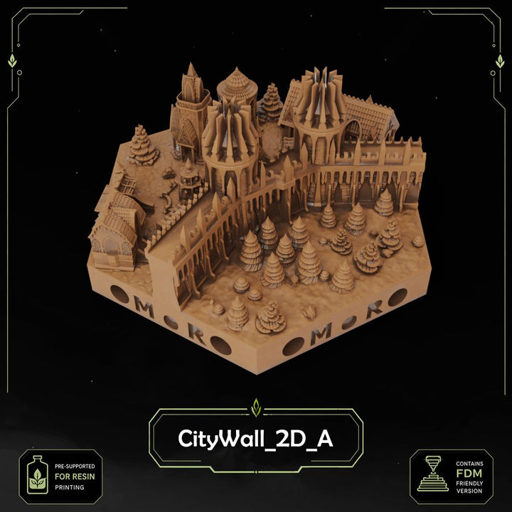 Elven City Wall Tiles printable STL tile preview 4 — included tile image 4