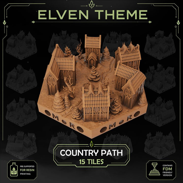 Elven Country Path Tiles printable STL tile preview 1 — included tile image 1