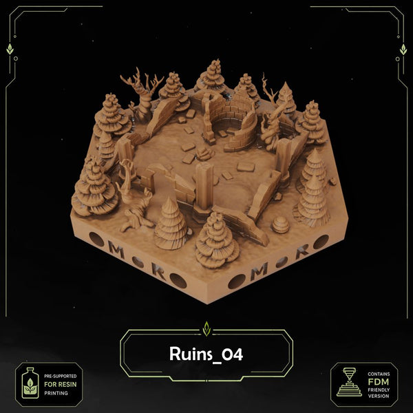 Elven Ruin Tiles printable STL tile preview 2