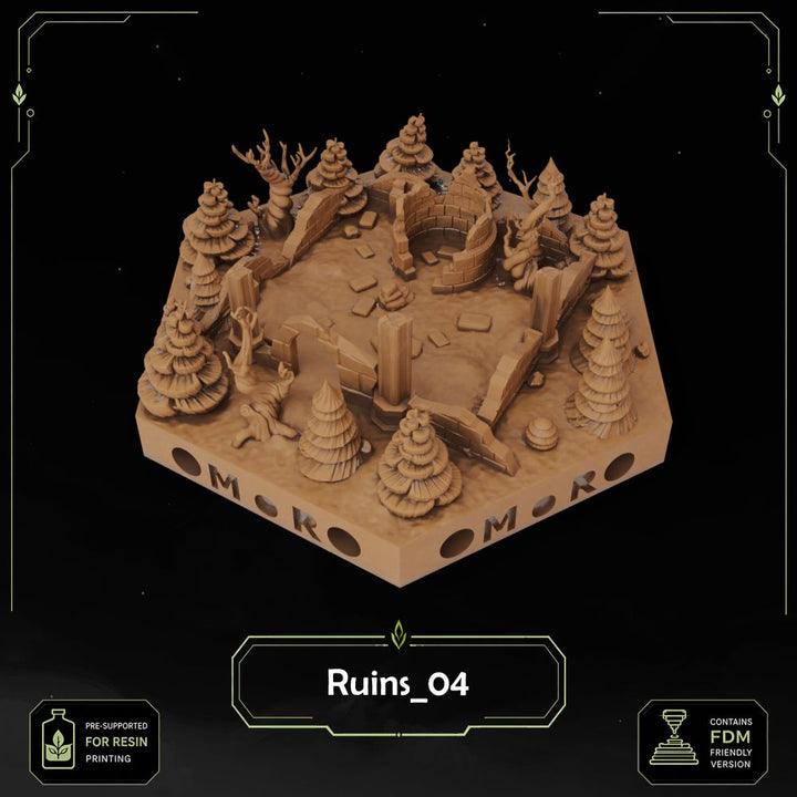 Elven Ruin Tiles printable STL tile preview 2 — included tile image 2