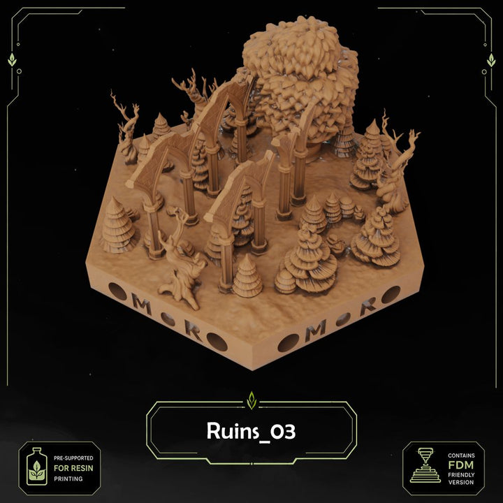 Elven Ruin Tiles printable STL tile preview 3 — included tile image 3