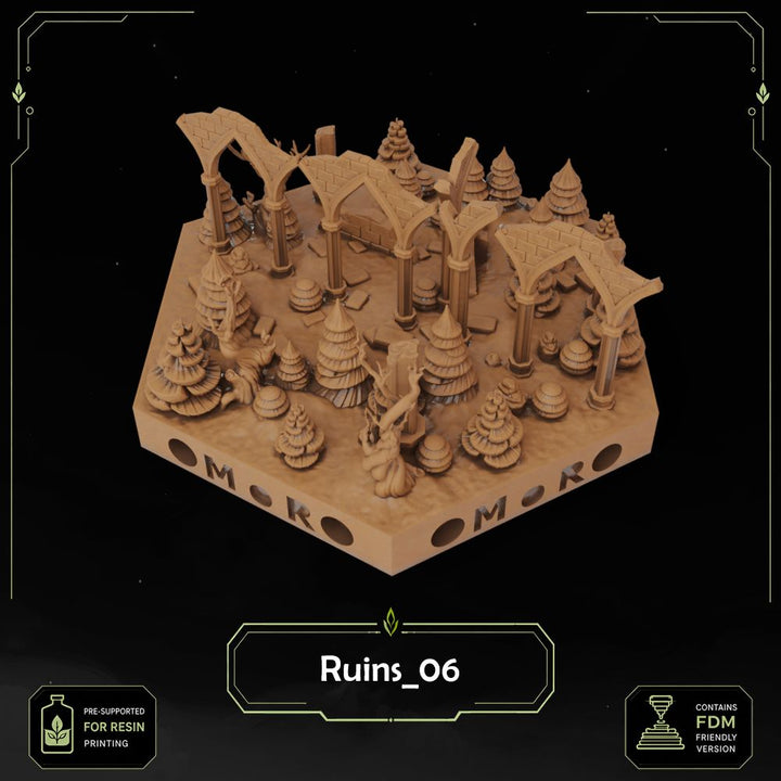 Elven Ruin Tiles printable STL tile preview 5 — included tile image 5