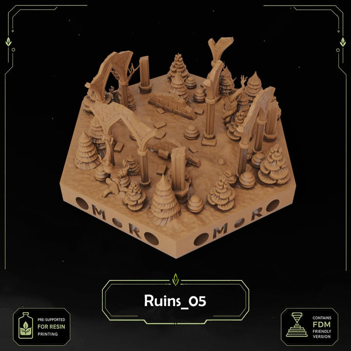 Elven Ruin Tiles printable STL tile preview 7 — included tile image 7