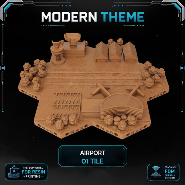 Modern Airport printable STL tile preview 1