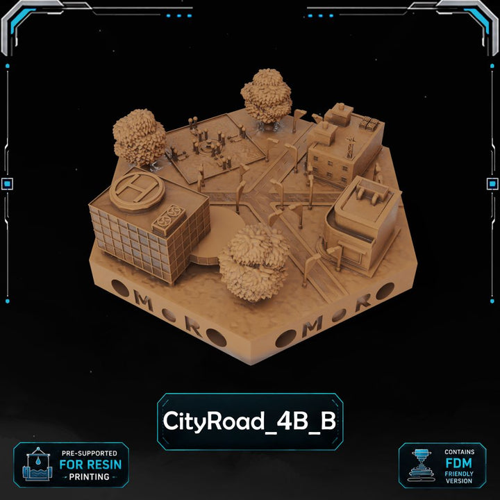 Modern City Road Tiles printable STL tile preview 3 — included tile image 3