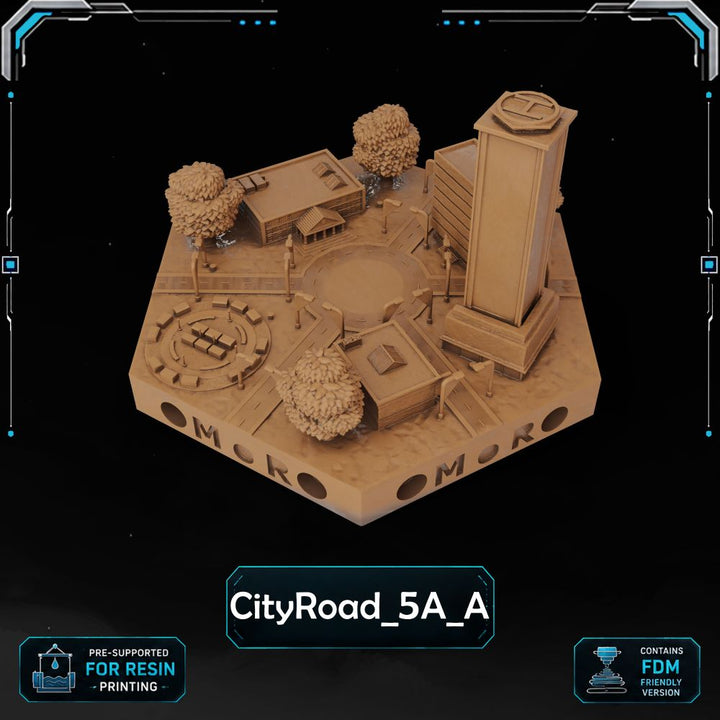 Modern City Road Tiles printable STL tile preview 4 — included tile image 4