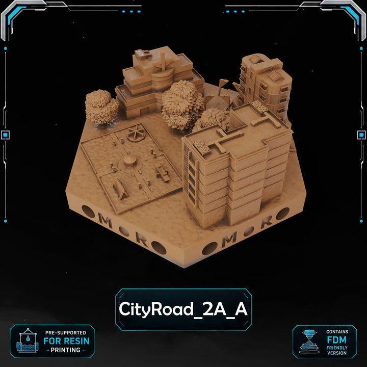 Modern City Road Tiles printable STL tile preview 6 — included tile image 6