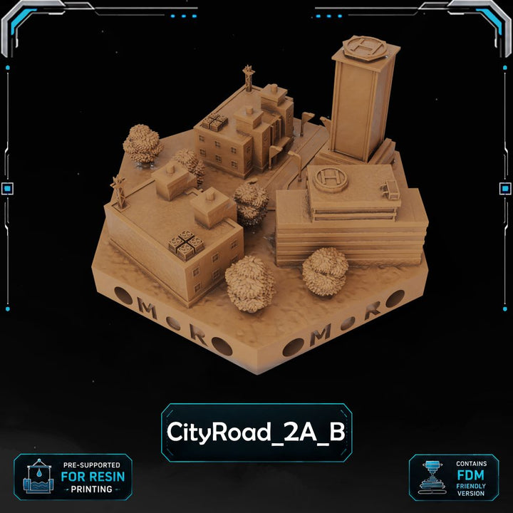 Modern City Road Tiles printable STL tile preview 8 — included tile image 8