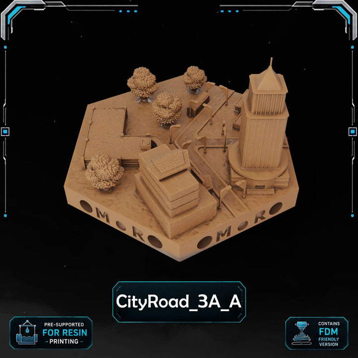 Modern City Road Tiles printable STL tile preview 9 — included tile image 9
