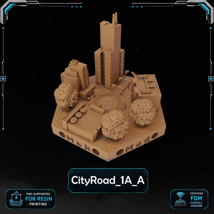 Modern City Road Tiles printable STL tile preview 14 — included tile image 14