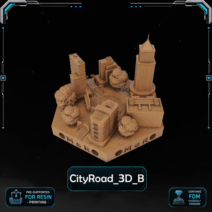 Modern City Road Tiles printable STL tile preview 19 — included tile image 19