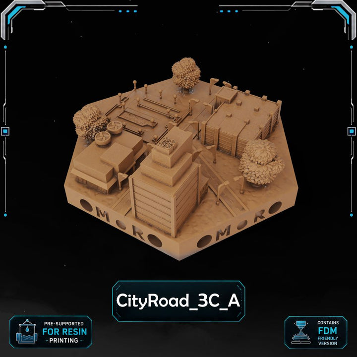 Modern City Road Tiles printable STL tile preview 20 — included tile image 20