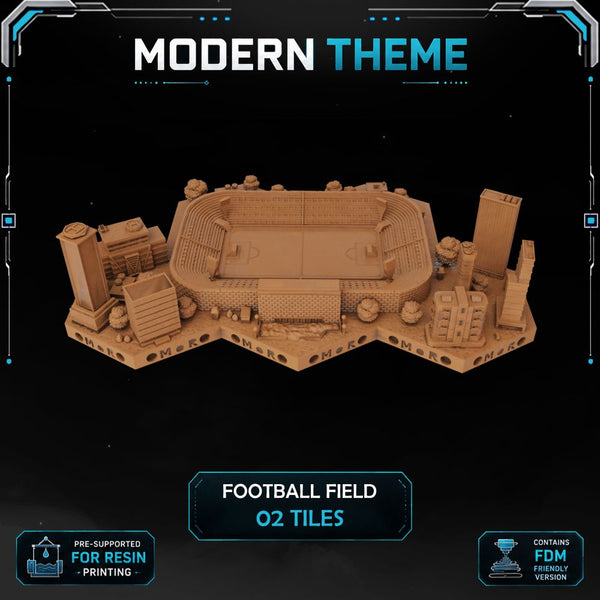 Modern FootBall Tiles printable STL tile preview 1