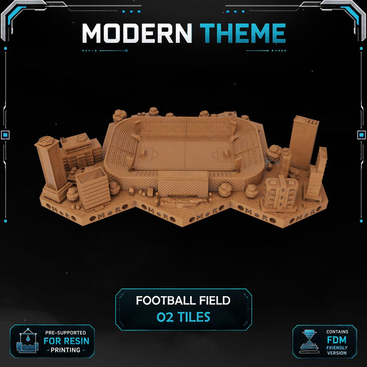 Modern FootBall Tiles printable STL tile preview 1 — included tile image 1