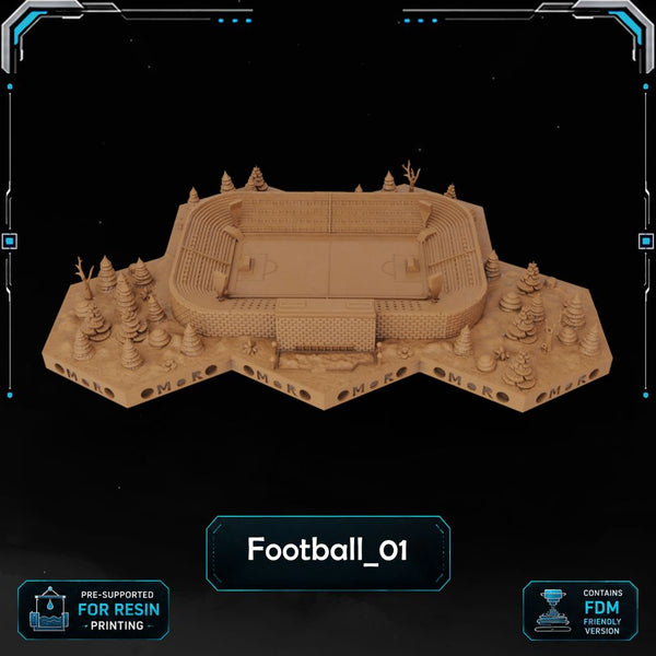 Modern FootBall Tiles printable STL tile preview 2