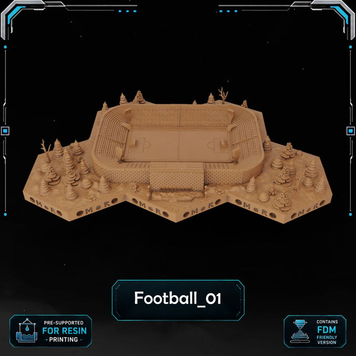 Modern FootBall Tiles printable STL tile preview 2 — included tile image 2