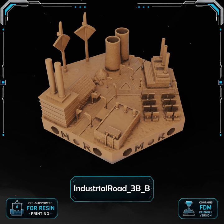 Modern Industrial Road Tiles printable STL tile preview 2 — included tile image 2