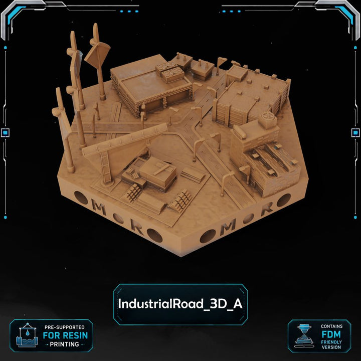 Modern Industrial Road Tiles printable STL tile preview 6 — included tile image 6