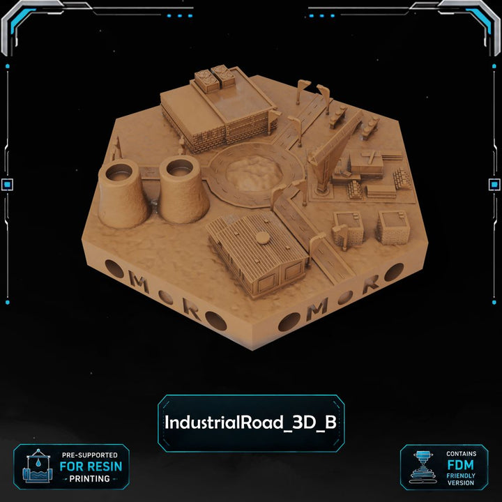 Modern Industrial Road Tiles printable STL tile preview 9 — included tile image 9