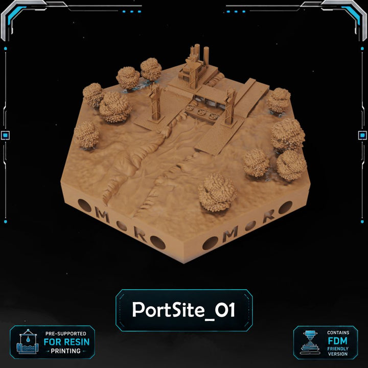Modern PortSite Tiles printable STL tile preview 2 — included tile image 2