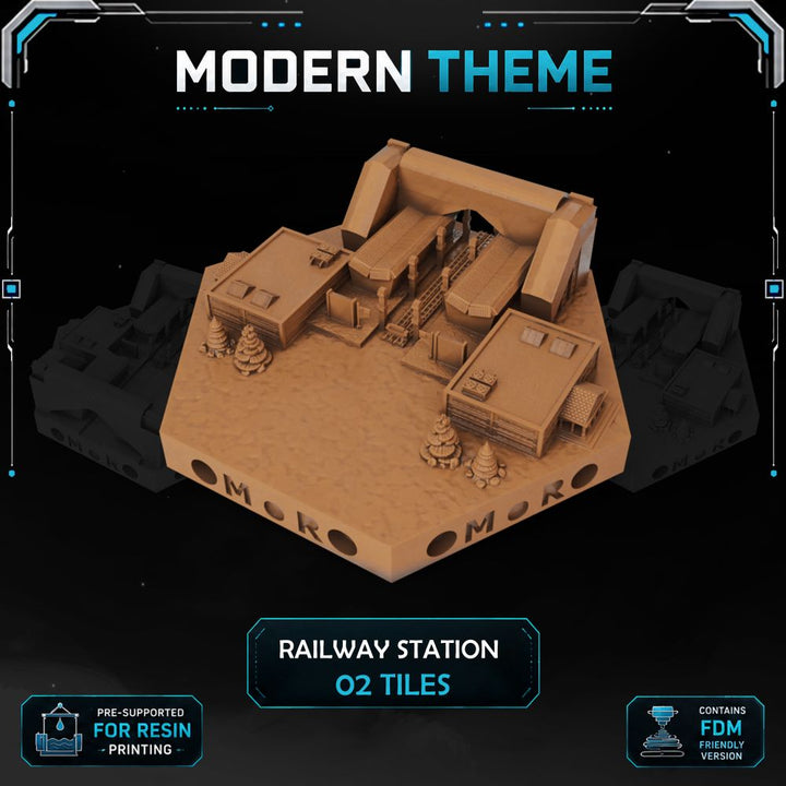 Modern Railway Station printable STL tile preview 1 — included tile image 1