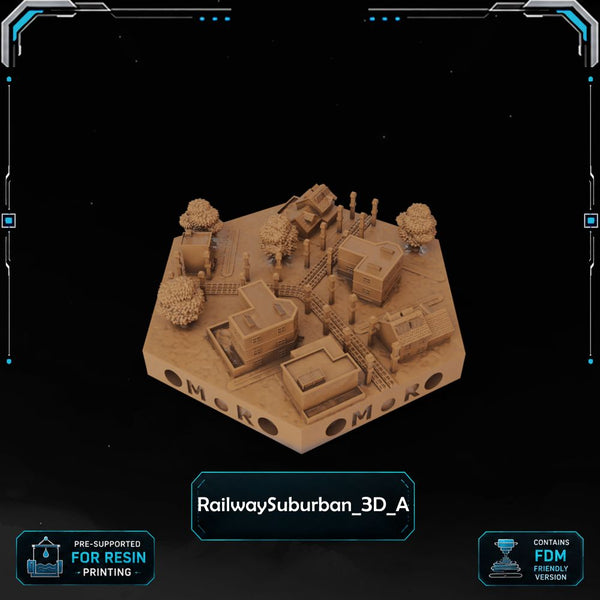 Modern Railway Suburban Tiles printable STL tile preview 2