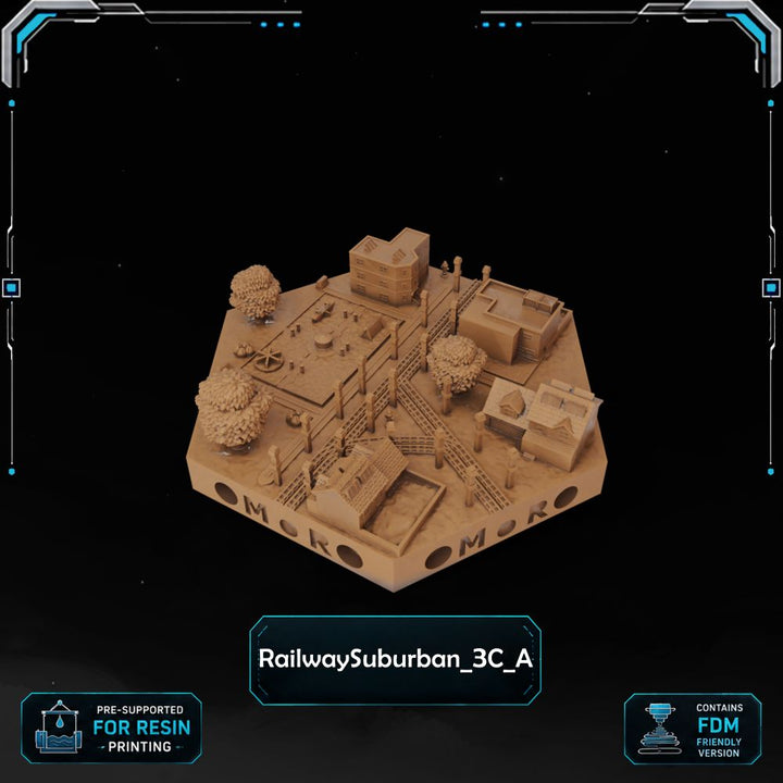 Modern Railway Suburban Tiles printable STL tile preview 9 — included tile image 9
