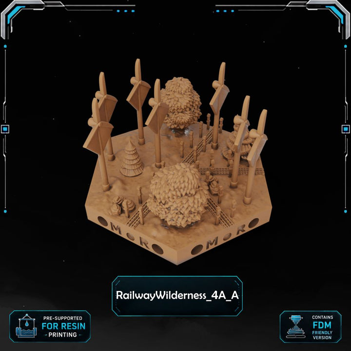 Modern Railway Wilderness Tiles printable STL tile preview 2 — included tile image 2