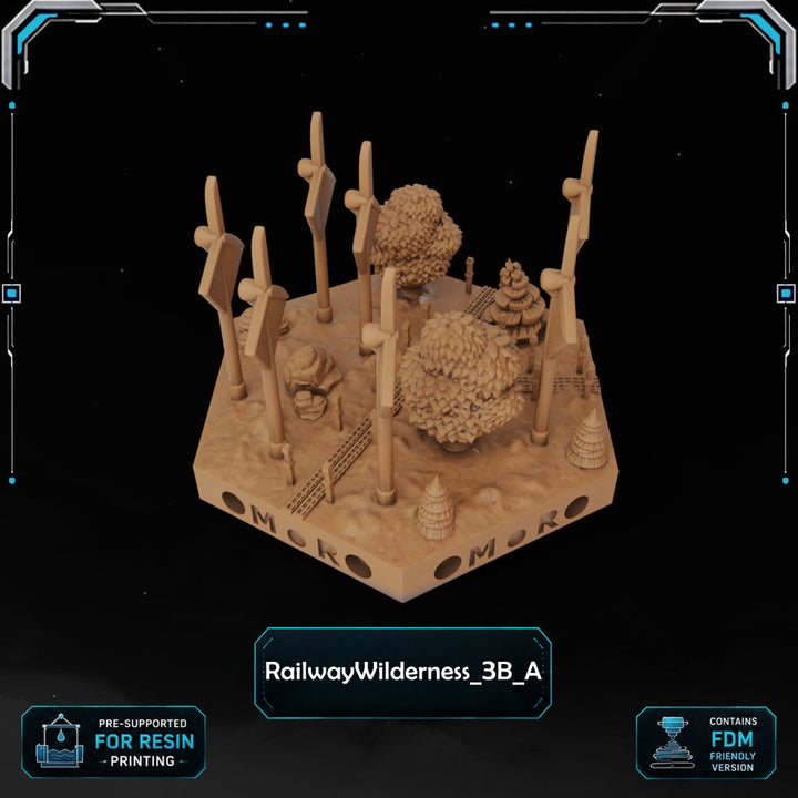 Modern Railway Wilderness Tiles printable STL tile preview 3 — included tile image 3