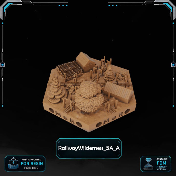 Modern Railway Wilderness Tiles printable STL tile preview 6 — included tile image 6
