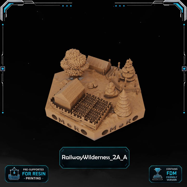 Modern Railway Wilderness Tiles printable STL tile preview 8 — included tile image 8