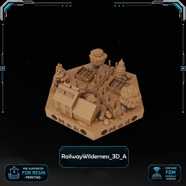 Modern Railway Wilderness Tiles printable STL tile preview 9 — included tile image 9