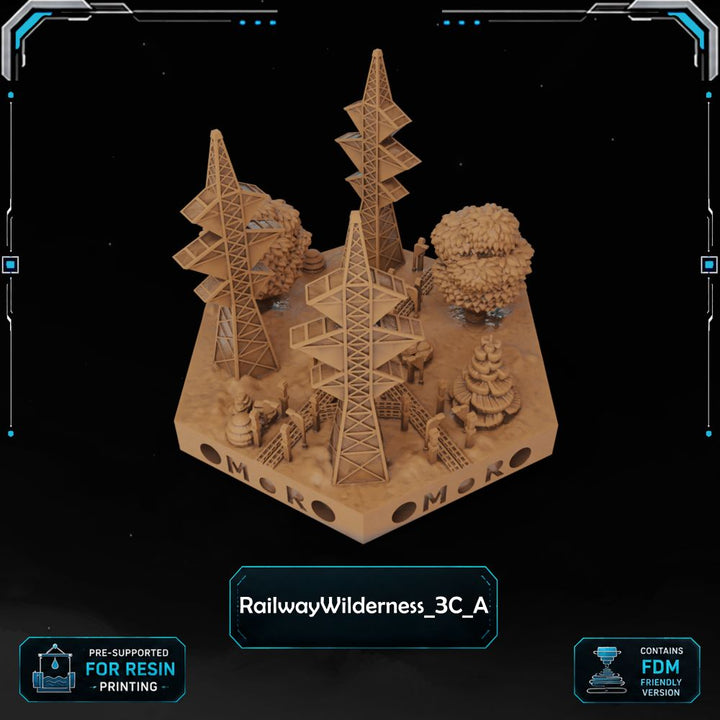 Modern Railway Wilderness Tiles printable STL tile preview 10 — included tile image 10