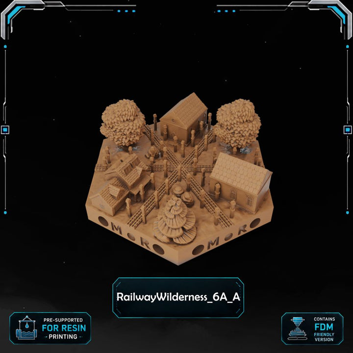 Modern Railway Wilderness Tiles printable STL tile preview 13 — included tile image 13